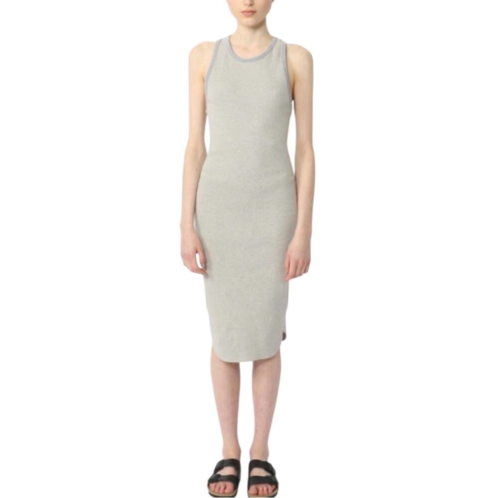 James Perse Ribbed Gray Sleeveless Tank Dress 0 XS